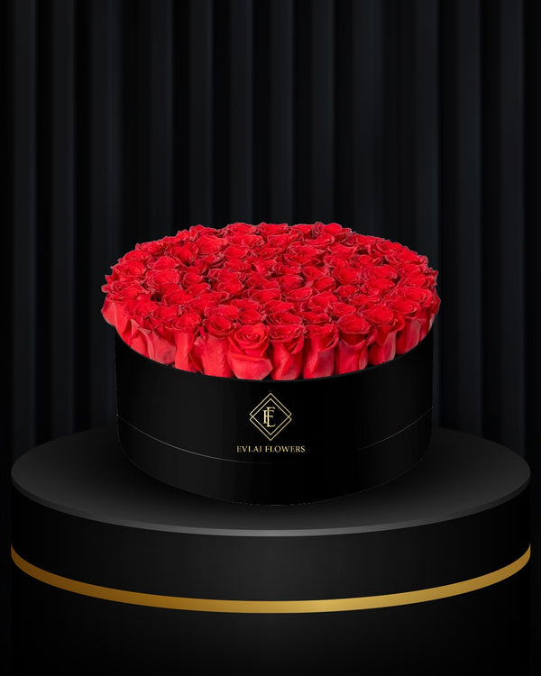 50 Red Rose Hatbox