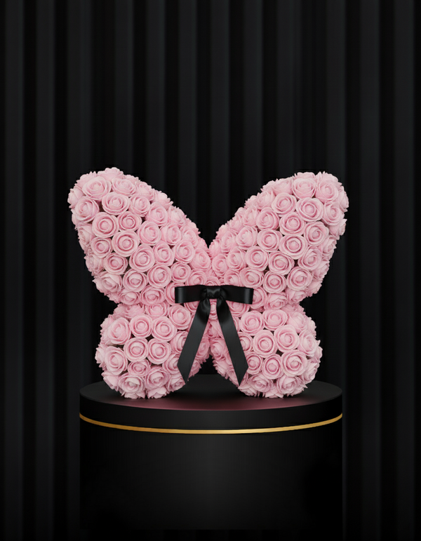 Luxury Pink Rose Butterfly Arrangement