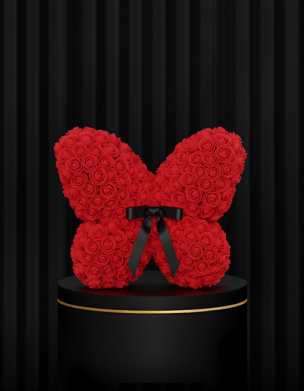 Luxury Red Rose Butterfly Arrangement