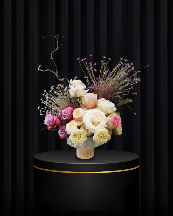 Twilight Structure – Corylus Branch & Schubertii Designer Vase