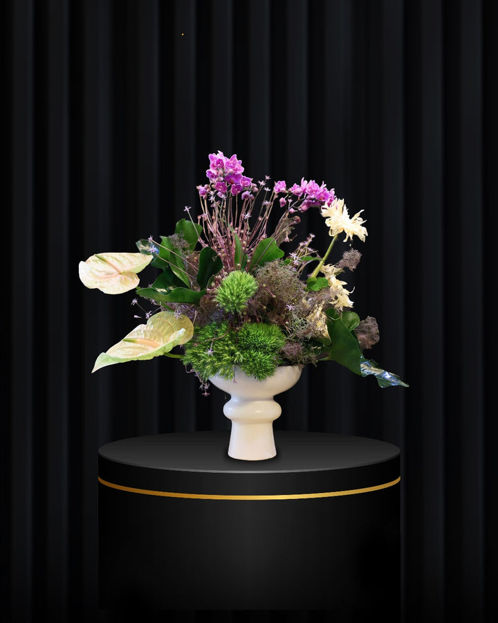 anthurium grace Grace Anthurium & Pink Orchid Vase Arrangement – Luxury Flower Gift Dubai UAE – Evlai Design