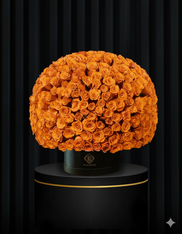 Luxury 365 Orange Rose Hatbox