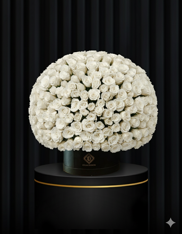 Luxury 365 White Rose Hatbox