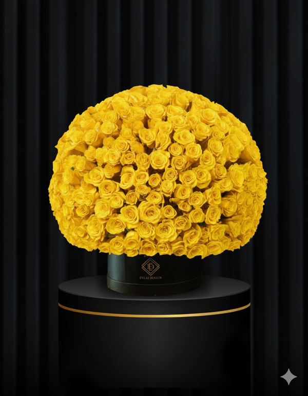 Luxury 365 Yellow Rose Hatbox