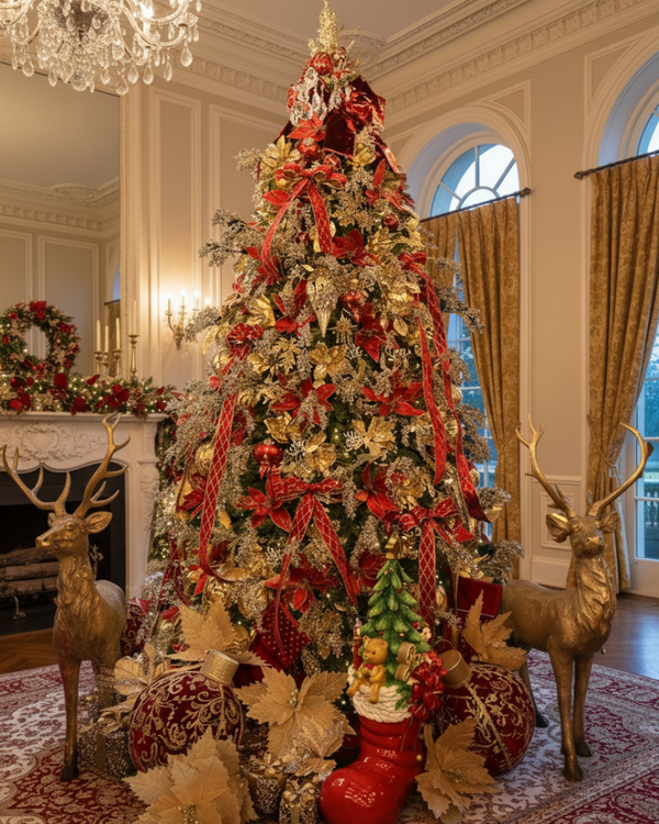 Pre-Decorated 3m Christmas Tree & Reindeer Set