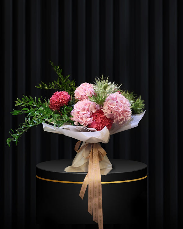 Amethyst Whisper – Hydrangea & Eryngium Hand-Tied Bouquet