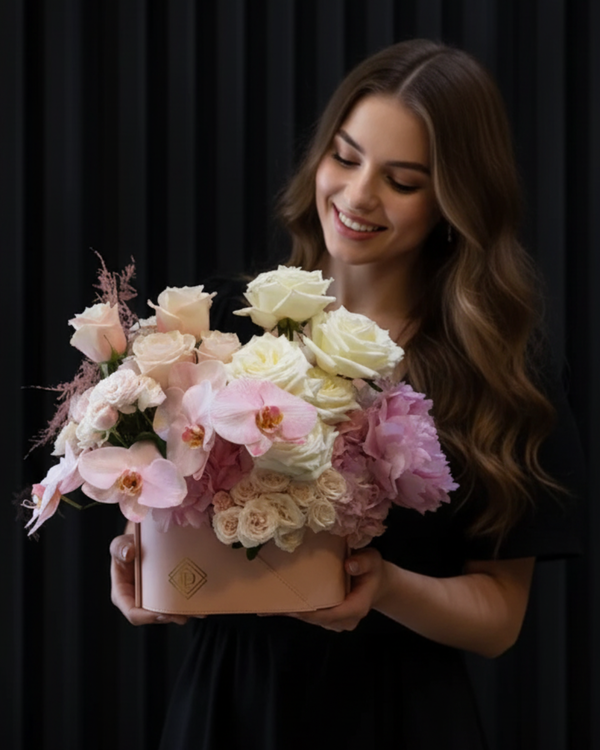 Rosé Lumière – Signature Pink Leather Floral Bag