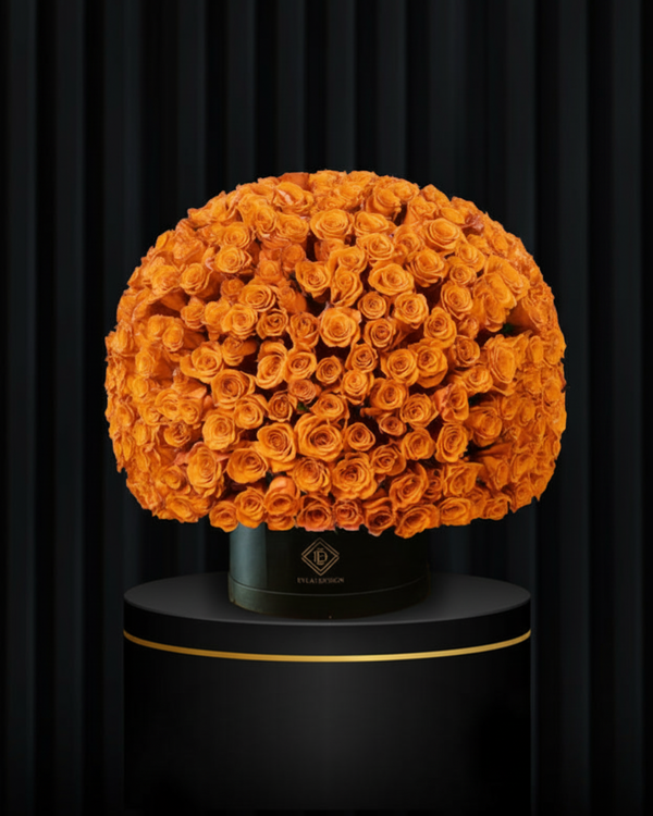 Luxury 365 Orange Rose Hatbox