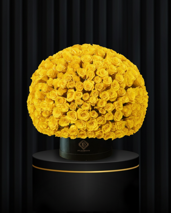 Luxury 365 Yellow Rose Hatbox